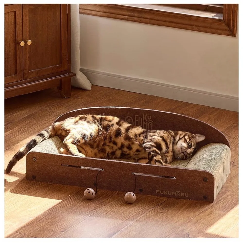 Large Cat Scratcher Bed Cardboard Lounge Lounger Indoor Pet Scratching Bed 26”